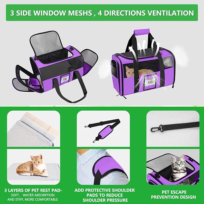 Large Cat Carrier Soft Sided Pet Carriers - Image 4