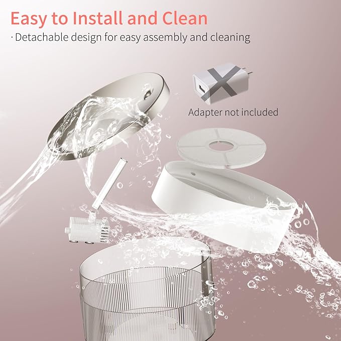 beQ Cat Water Fountain, 84oz/2.5L Stainless Steel Automatic Pet Fountain Dog - Image 3