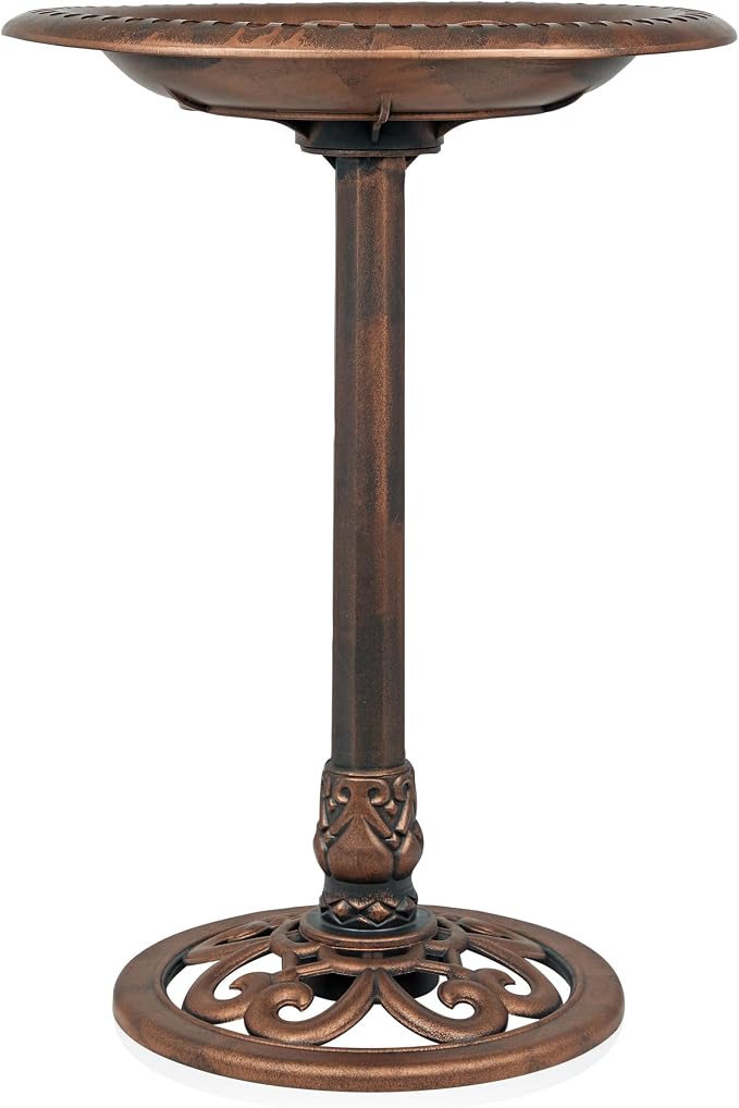 Alpine Corporation | 28" Bronze Outdoor Pedestal Birdbath - Image 3
