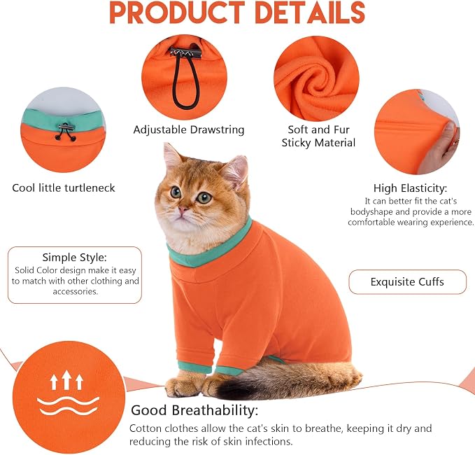 Sticky Cat Clothes Stretchy, Sphynx Hairless Sweater & Pajamas - Image 2
