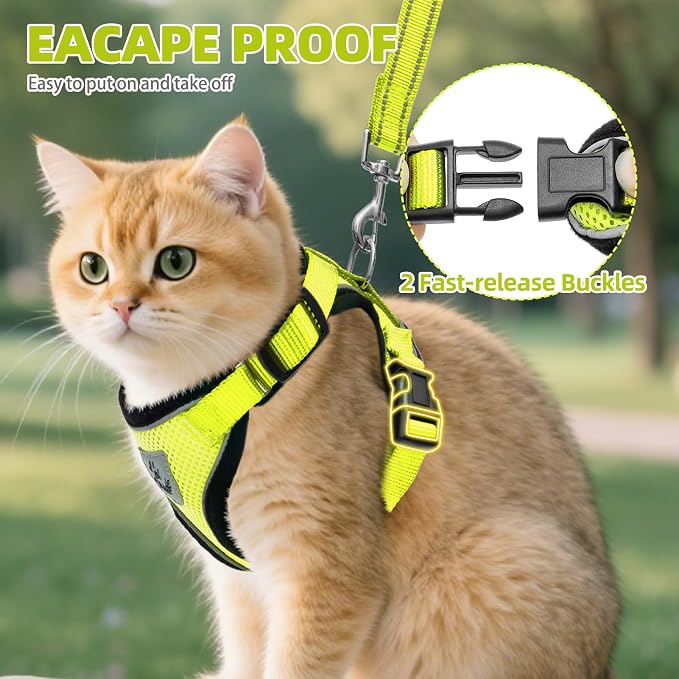 PUPTECK Cat Harness and Leash Set Escape Proof Reflective Cat Walking Harness - Image 3