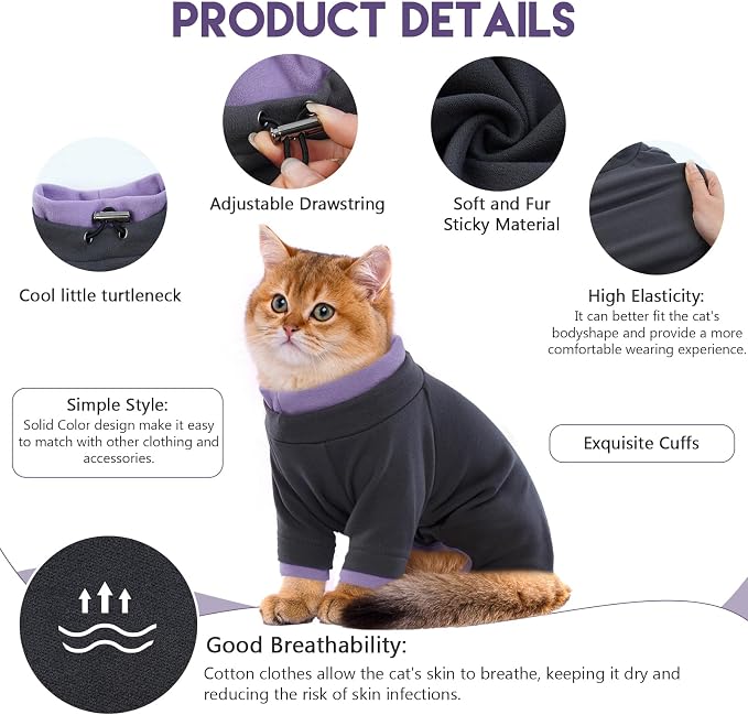 Sticky Cat Clothes Stretchy, Sphynx Hairless Sweater & Pajamas - Image 2