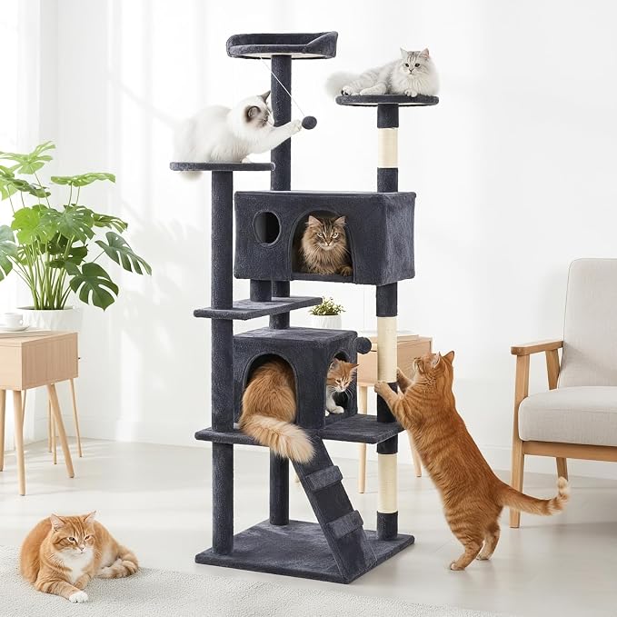 Sweetcrispy 70 Inch Cat Tree Tower, Indoor Cat Condo - Image 3
