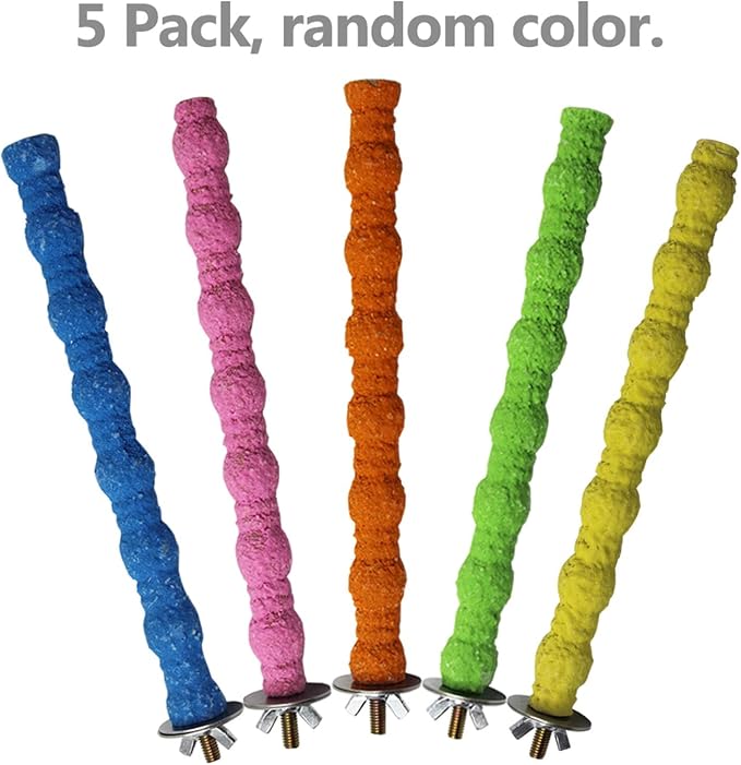 kathson 5 PCS Bird Perch Parrot Stand Cage Accessories Natural Wooden Stick Paw - Image 2