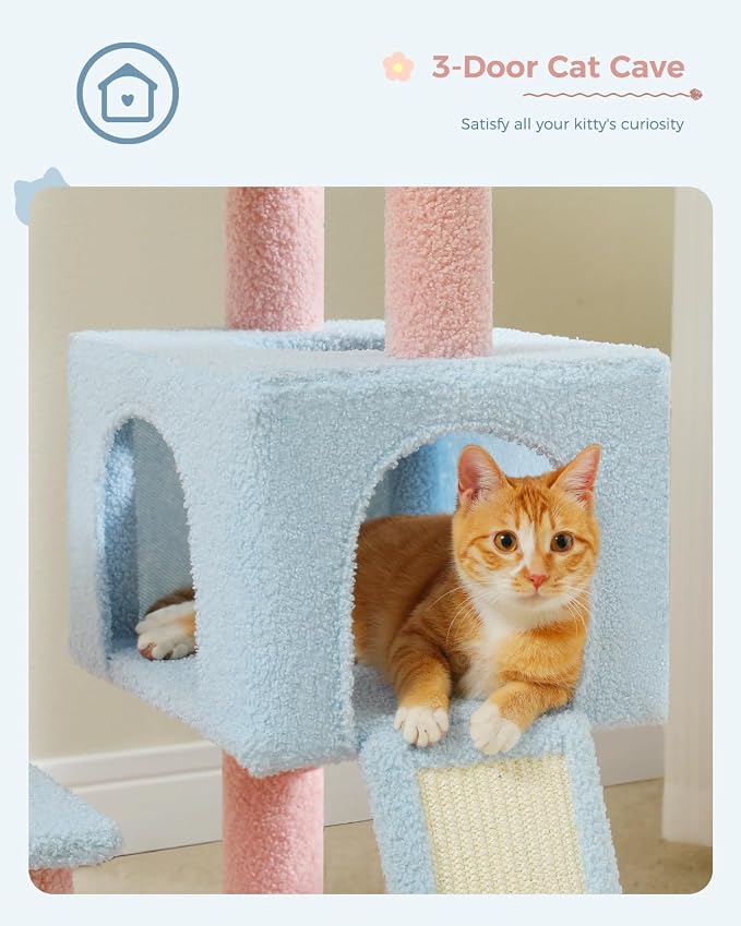 Flower Cat Tree 47.2" Multi-Level Cat Tower - Image 3