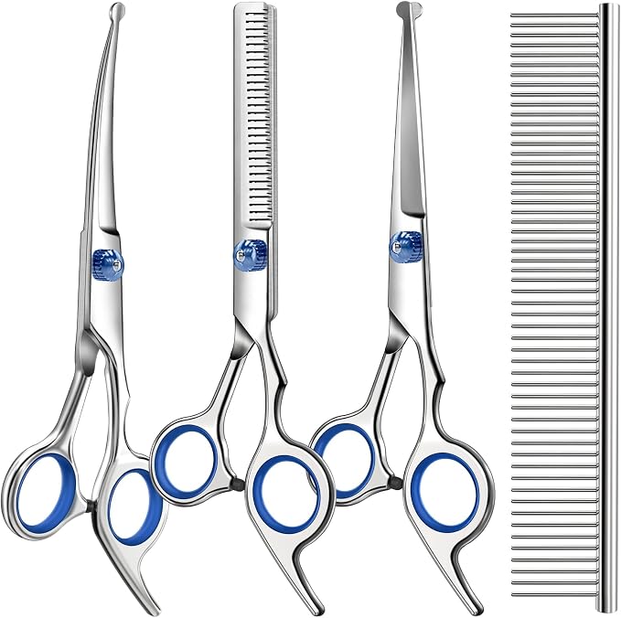 Professional 4 in 1 Dog & Cat Grooming Scissors Kit by Unknown