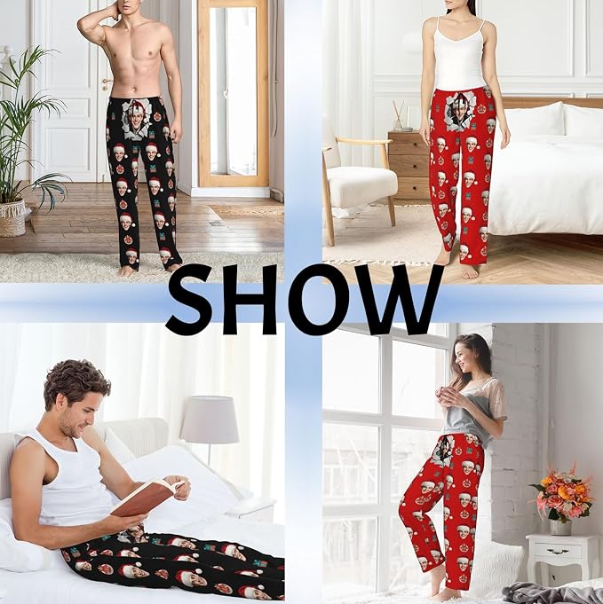 Custom Pajama Pants with Face customized PJ Pants Christmas Valentine gifts - Image 2