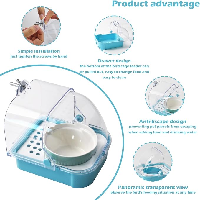 2 in 1 No Mess Bird Feeder, Bird Cage Feeder - Image 4