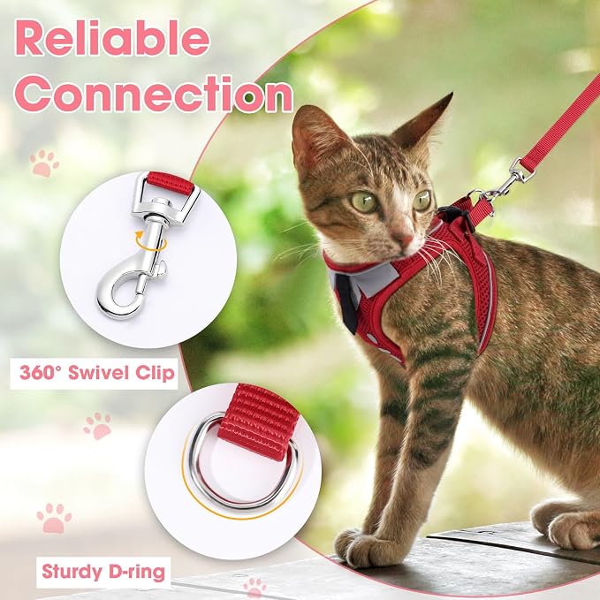Cat Harness and Leash Set for Walking Escape Proof, Soft Adjustable Kitten - Image 7