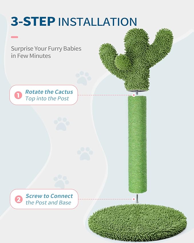 Made4Pets Cat Scratching Post, 21.7" Cactus Cat Scratcher Kitten Scratching Post - Image 6
