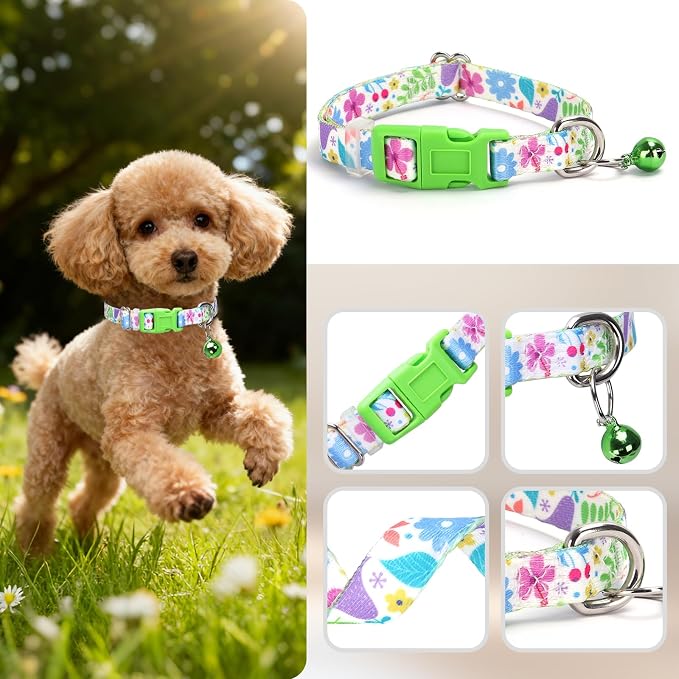 Small Dog Collar with Bell，Nylon - Image 2