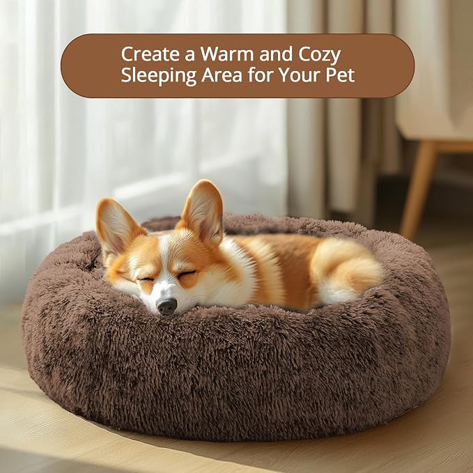 JOLLYVOGUE Calming Dog Bed Medium Size Dog, Anti-Anxiety Donut Medium Pet Bed - Image 4