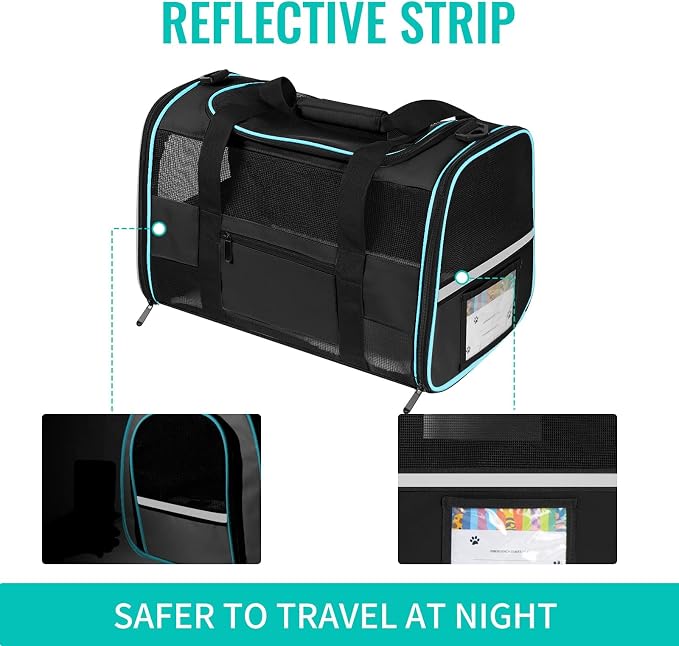 Soft - Sided Pet Carrier for Cats and Small Dogs, Airline - Approved, Foldable - Image 3
