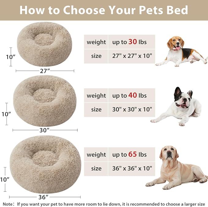 WNPETHOME Calming Dog Beds for Large Dogs, Anti-Anxiety Donut Large Pet Bed - Image 5