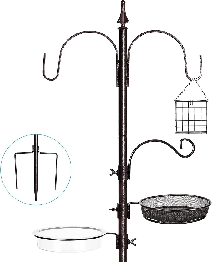 Bird Feeder Stand Pole, 77 Inch Feeding Station Kit by YINGYM