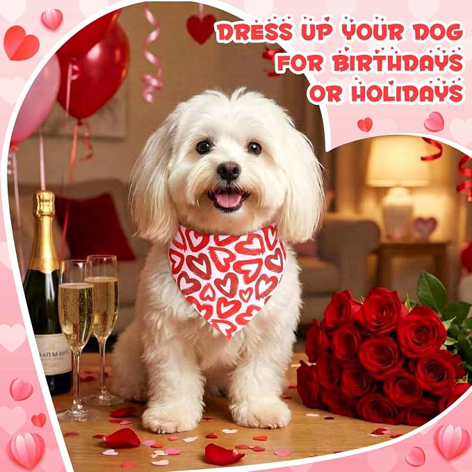 Youyole 120 Pcs Valentine's Day Dog Bandana Bulks Love Dog Bandanas Valentine's - Image 5