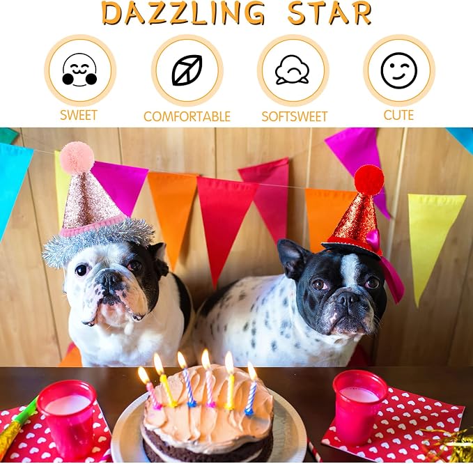 4 Pieces Dog Birthday Hat for Pets Christmas Party Decoration Accessories Pet - Image 6