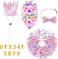 hoyuwak Dog Birthday Party Supplies Girl Dog Birthday Bandana Tutu Set Cute Hat by hoyuwak