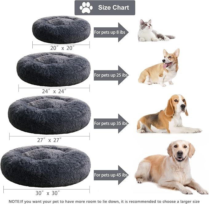 WNPETHOME Donut Dog Beds Large Sized Dog, Anti-Anxiety Caming Large Pet Bed - Image 6