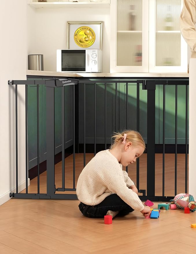 Babelio Metal Auto Close Baby Gate PressGuard P7, 29-48" Wide 30" Tall Extra by BABELIO