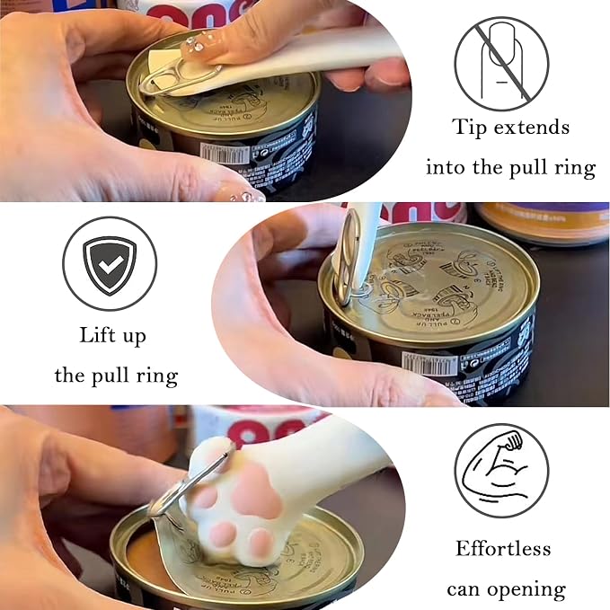 3 Pcs Cat Food Can Lids & One Opener | Cute Paw Shape Can Covers and Opener - Image 4