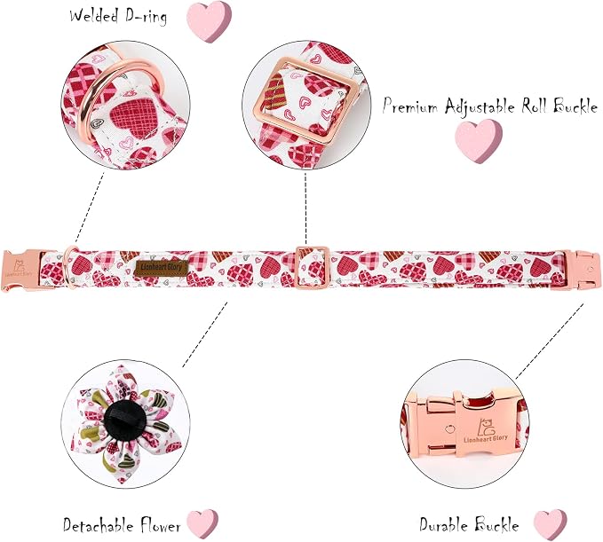 Lionheart Glory Heart Dog Collar, Valentine's Day Dog Collars - Image 4