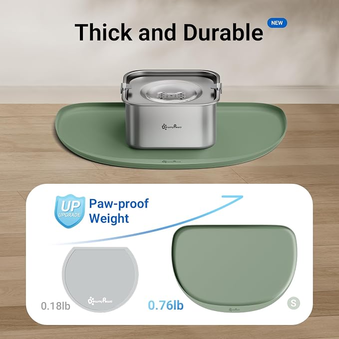DownyPaws Cat Food Mats for Floors Waterproof, BPA Free Silicone Pet Feeding Mat - Image 8