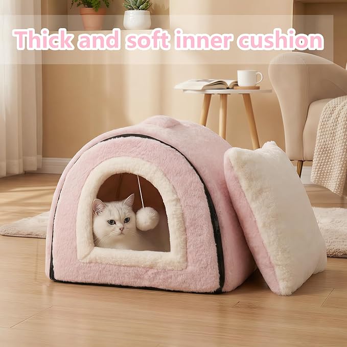 Cat Bed for Indoor Cats，Foldable cat cave，Anti-Slip & Water-Resistant - Image 5