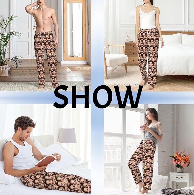 Custom Pajama Pants with Face customized PJ Pants Christmas Valentine gifts - Image 2