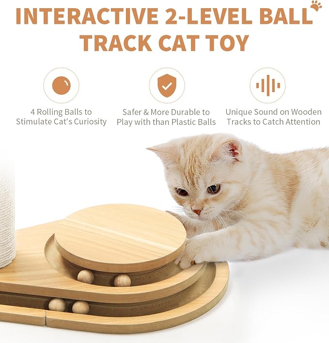 Made4Pets Cat Scratching Post Cat Scratcher Kitten Toys - Image 3