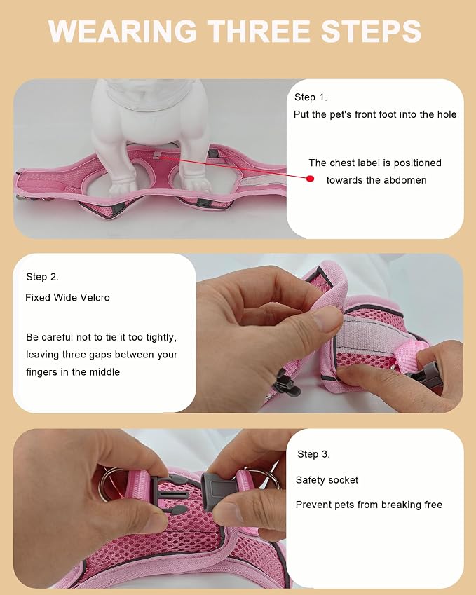 XS Blue Soft Mesh Dog Harness and Leash Set, No Escape Puppy Harnesses - Image 5