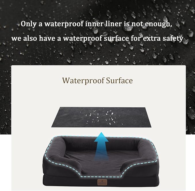 Bedfolks Orthopedic Dog Bed, Big Waterproof Dog Sofa Bed - Image 3