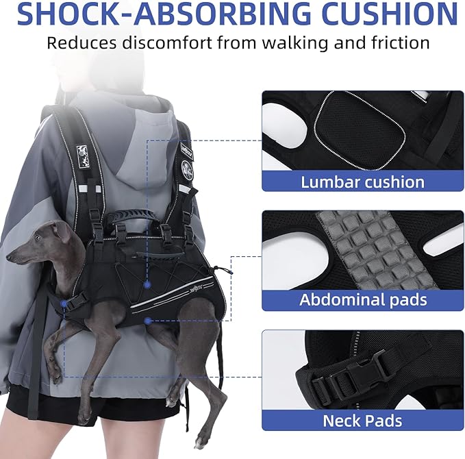 Dog Lift Harness for Small Dogs, Dog Backpack Carrier, Adjustable Padded - Image 2