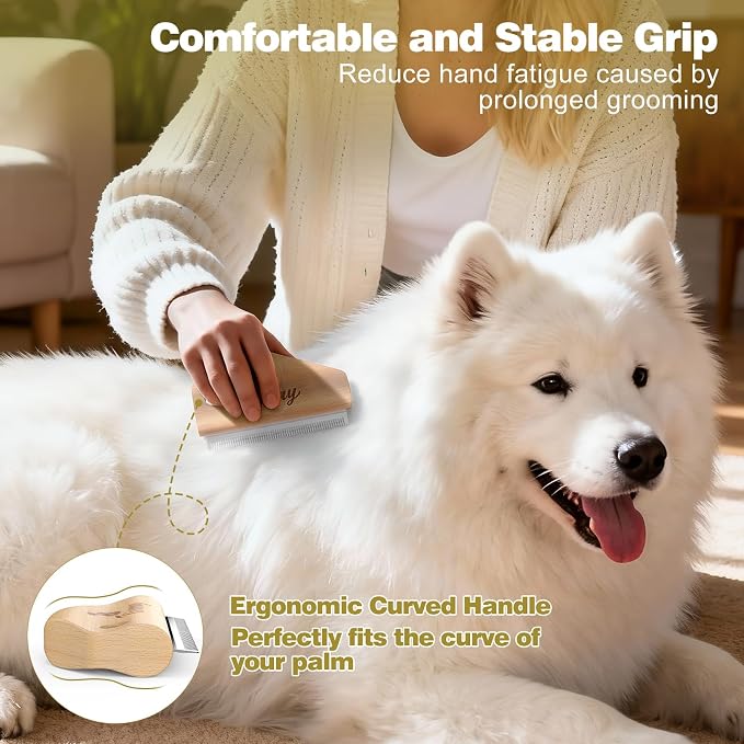 Dog Brush for Shedding, Deshedding Brush for Dogs, Pet Hair Removal Tool - Image 4