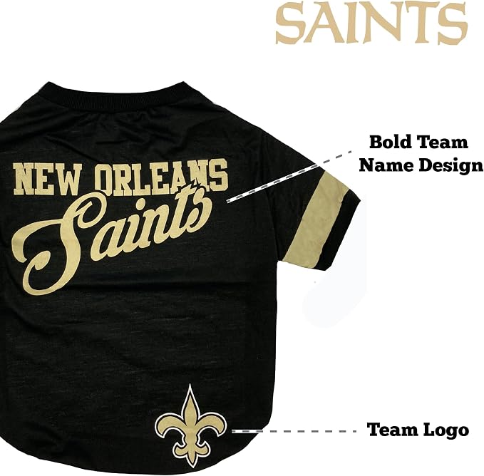NFL New Orleans Saints T-Shirt for Dogs & Cats, Medium. Football Dog Shirt for - Image 5