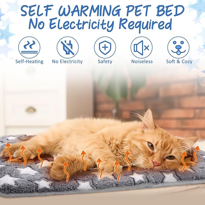 VitalCozy 2 Pack Self Warming Cat Mat Self Heating Pad Bed Reversible Machine - Image 3