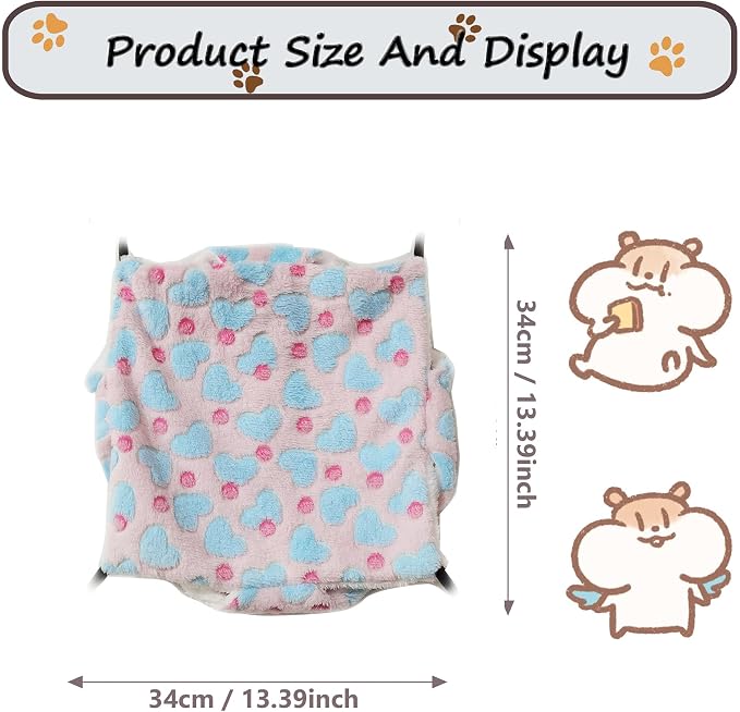 Cat Hammock for Cage, Soft Warm Hanging Bed for Kitten, Guinea Pig, Chinchilla - Image 3