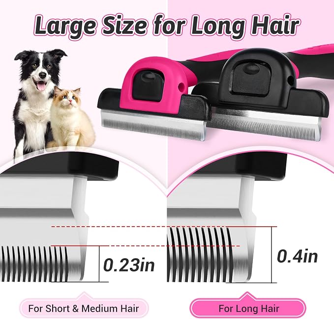 MIU COLOR Long Hair Pet Grooming Brush, Deshedding Tool - Image 2