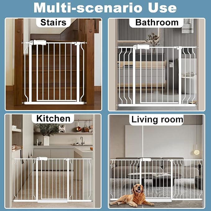 Extra Wide Baby Gate 38.5-43.5 Inch Walk Through Pressure Mounted No Drill - Image 7