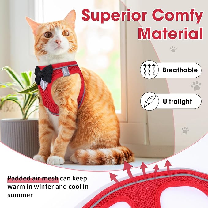 Cat Vest Harness and Leash Set for Walking, Escape Proof, Adjustable Kitten - Image 5