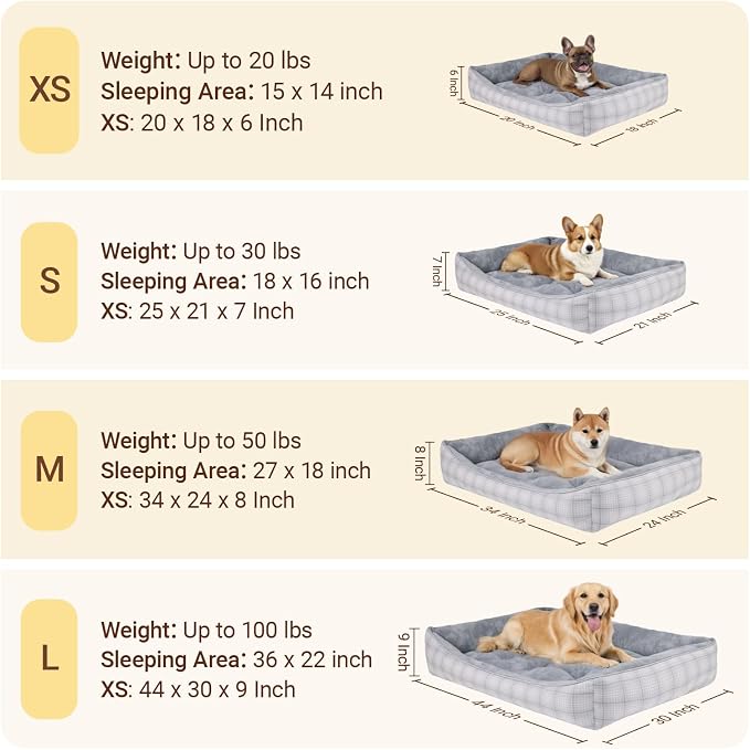 MIHIKK Rectangle Dog Beds for Extra Large Dogs & Cats, Orthopedic Sleeping Pet - Image 4