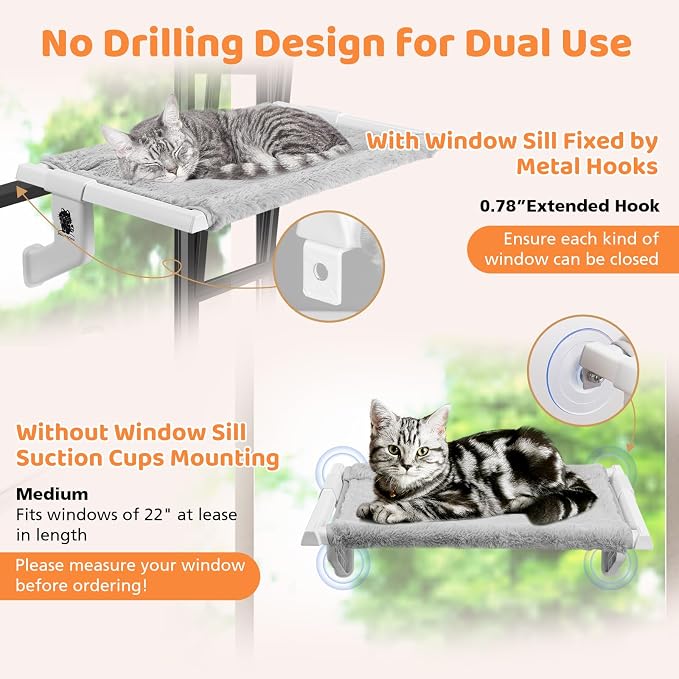 2 in 1 Cat Window Perch, Cat Window Hammock - Image 3