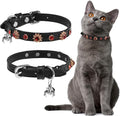 EXPAWLORER Cat Collar for Girl Boy- Adjustable Leather Pet Collar by EXPAWLORER