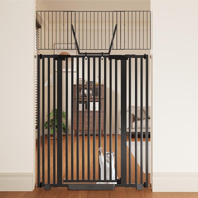 67" High Extra Tall Cat Gate for Doorway, 29.5-49.21" Extra Wide Pet Gate by Amibud