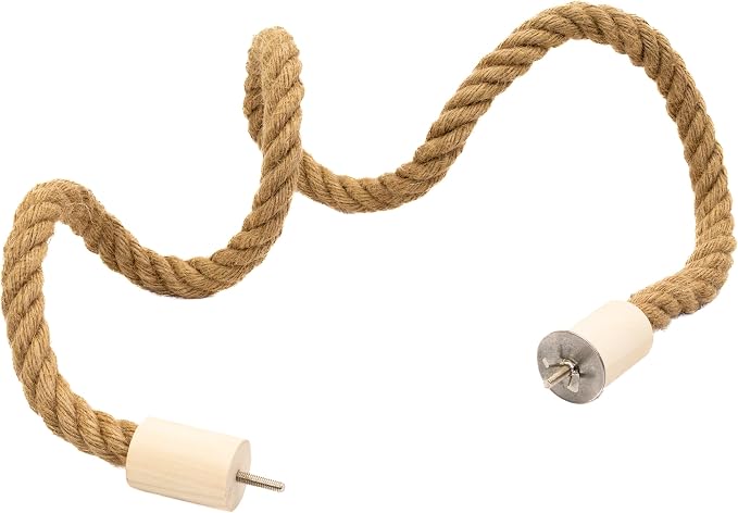 Bird Rope Perch for Parrots, Bendable Natural Jute Boing by LovelyLittleFlyers