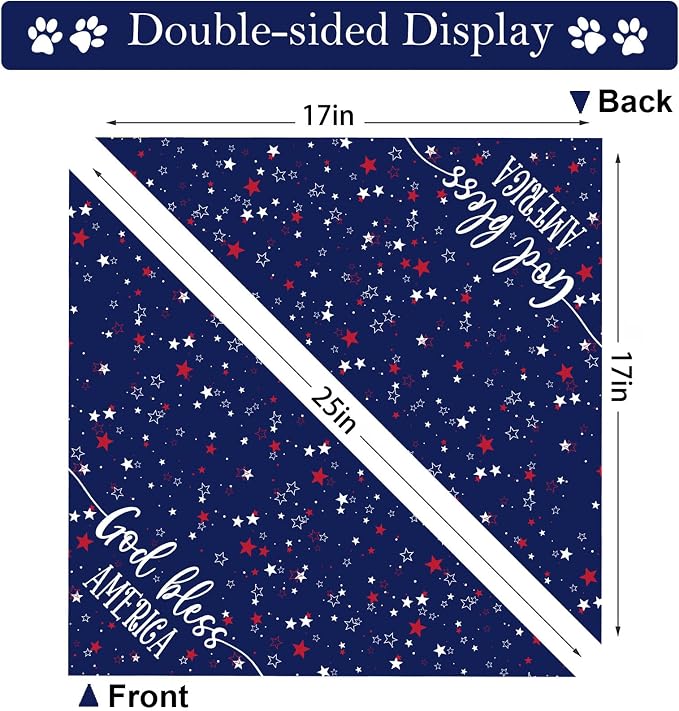 4th of July Dog Bandanas, Patriotic Party Pet Decorations 2 Pack, Adjustable - Image 5
