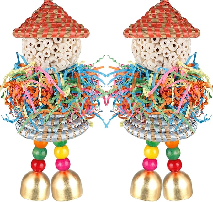BBjinronjy 2PCS Bird Toys Parrot Foraging Shredder Hanging Toys Sola Balls by BBjinronjy