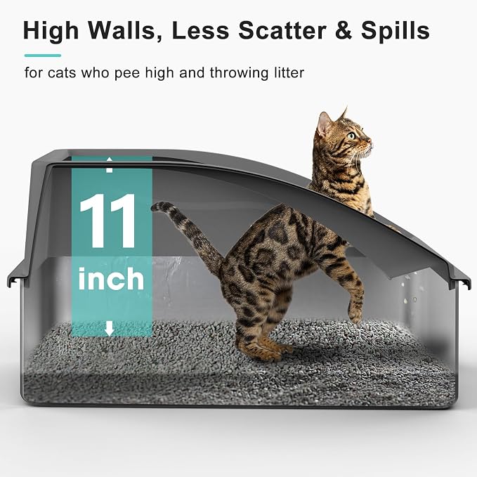 2 Pack Stainless Steel Litter Box | XL Enclosed Cat Litter Boxes - Image 2