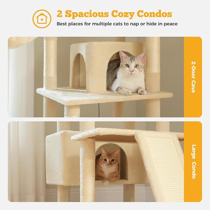 81" Heavy Duty Cat Tree for Large Cats up to 20lbs - Image 5