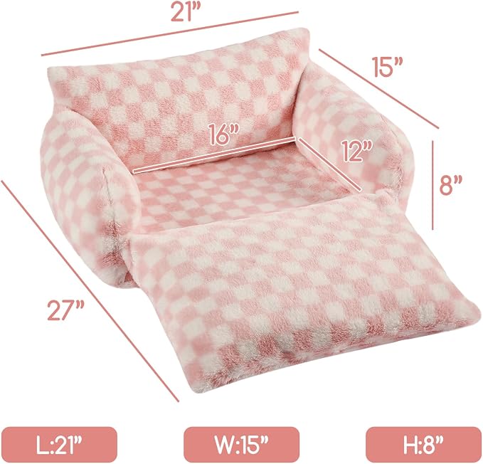 Hollypet Cat Bed Fluffy Plush Mutifuctional Double-Layer Soft Pet Couch - Image 3